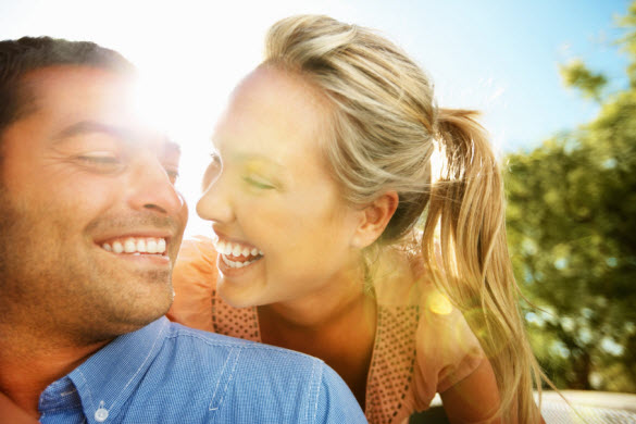 Couple laughing